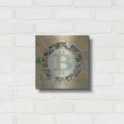 Luxe Metal Art 'Bitcoin Cryptocurrency 2-3' by Irena Orlov, Metal Wall Art,12x12