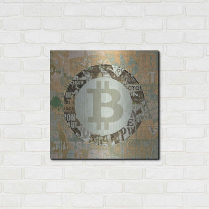 Luxe Metal Art 'Bitcoin Cryptocurrency 2-3' by Irena Orlov, Metal Wall Art,24x24