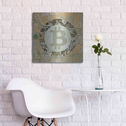 Luxe Metal Art 'Bitcoin Cryptocurrency 2-3' by Irena Orlov, Metal Wall Art,24x24