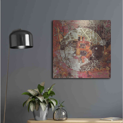 Luxe Metal Art 'Bitcoin Coin Art 6' by Irena Orlov, Metal Wall Art,24x24