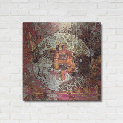 Luxe Metal Art 'Bitcoin Coin Art 6' by Irena Orlov, Metal Wall Art,36x36