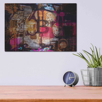 Luxe Metal Art 'Crypto currency Bitcoin 2' by Irena Orlov, Metal Wall Art,16x12