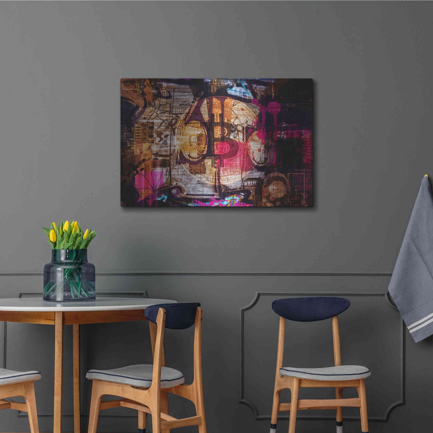 Luxe Metal Art 'Crypto currency Bitcoin 2' by Irena Orlov, Metal Wall Art,36x24