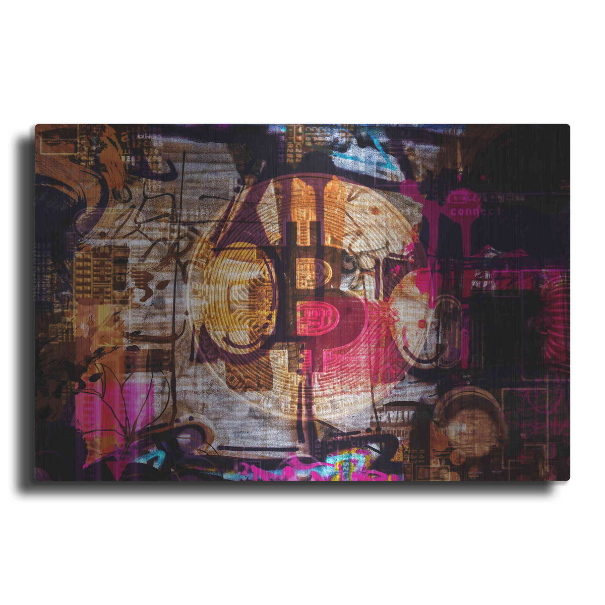 Luxe Metal Art 'Crypto currency Bitcoin 2' by Irena Orlov, Metal Wall Art