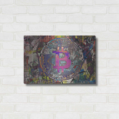 Luxe Metal Art 'Bitcoin Coin 1' by Irena Orlov, Metal Wall Art,24x16