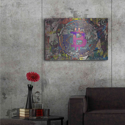 Luxe Metal Art 'Bitcoin Coin 1' by Irena Orlov, Metal Wall Art,36x24