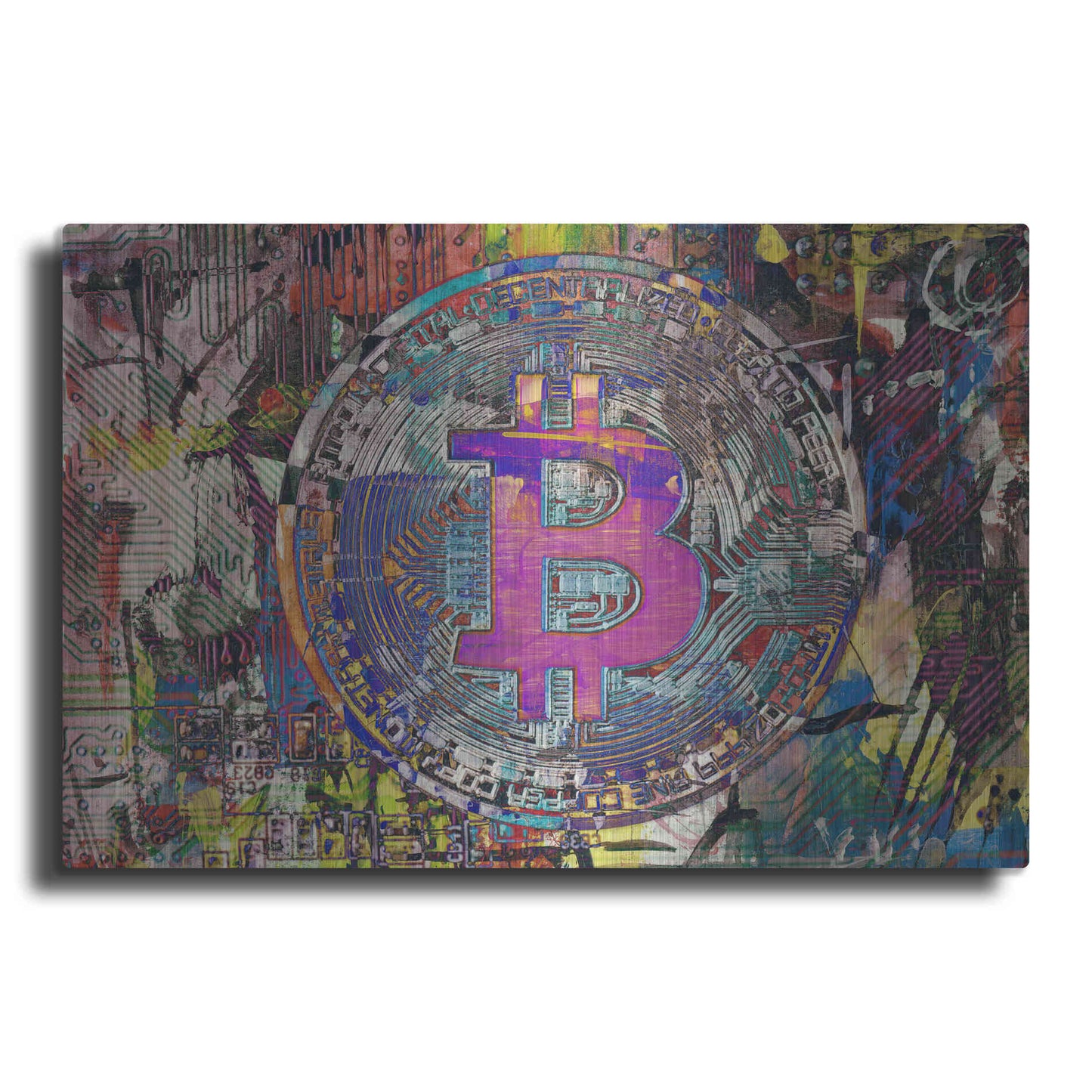 Luxe Metal Art 'Bitcoin Coin 1' by Irena Orlov, Metal Wall Art