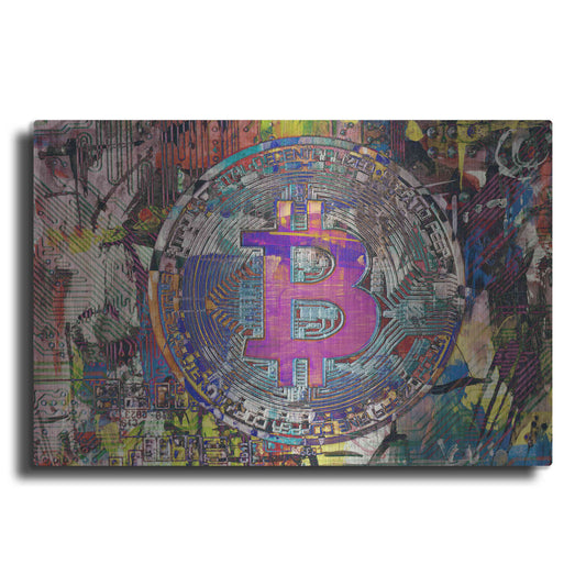 Luxe Metal Art 'Bitcoin Coin 1' by Irena Orlov, Metal Wall Art