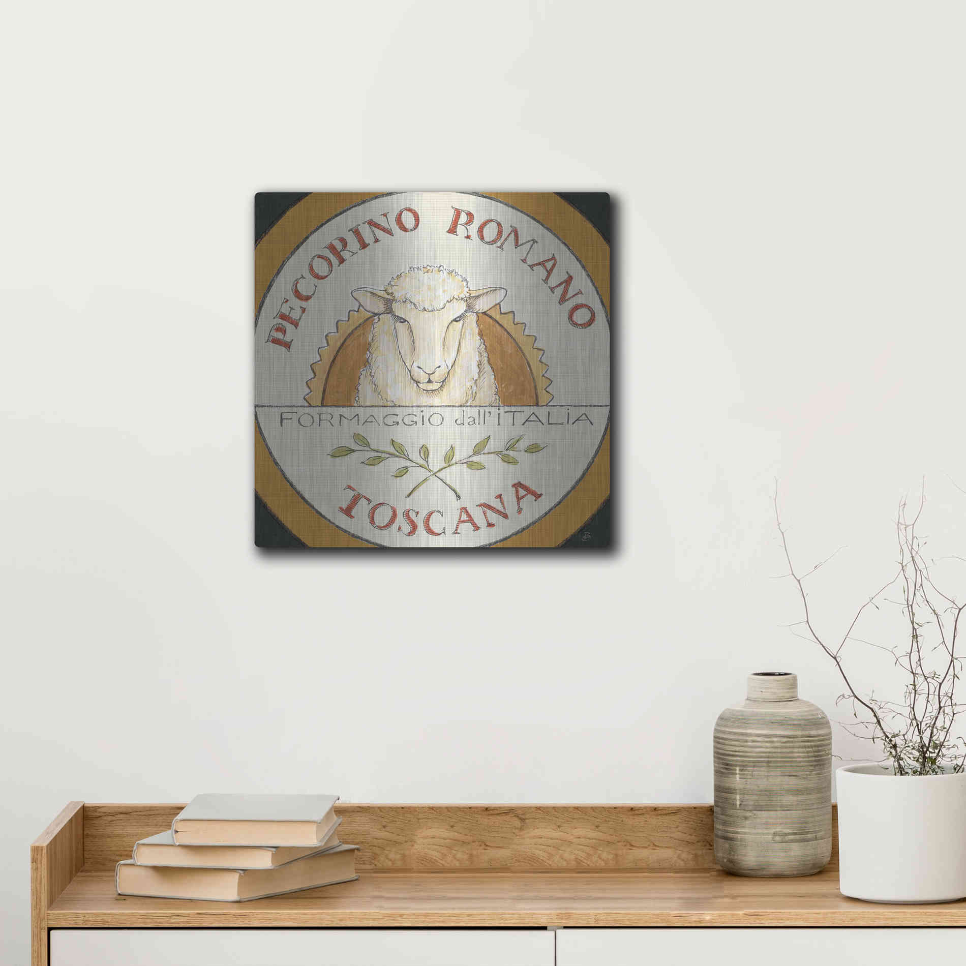 Luxe Metal Art 'Tuscan Flavor VII' by Daphne Brissonnet, Metal Wall Art,12x12