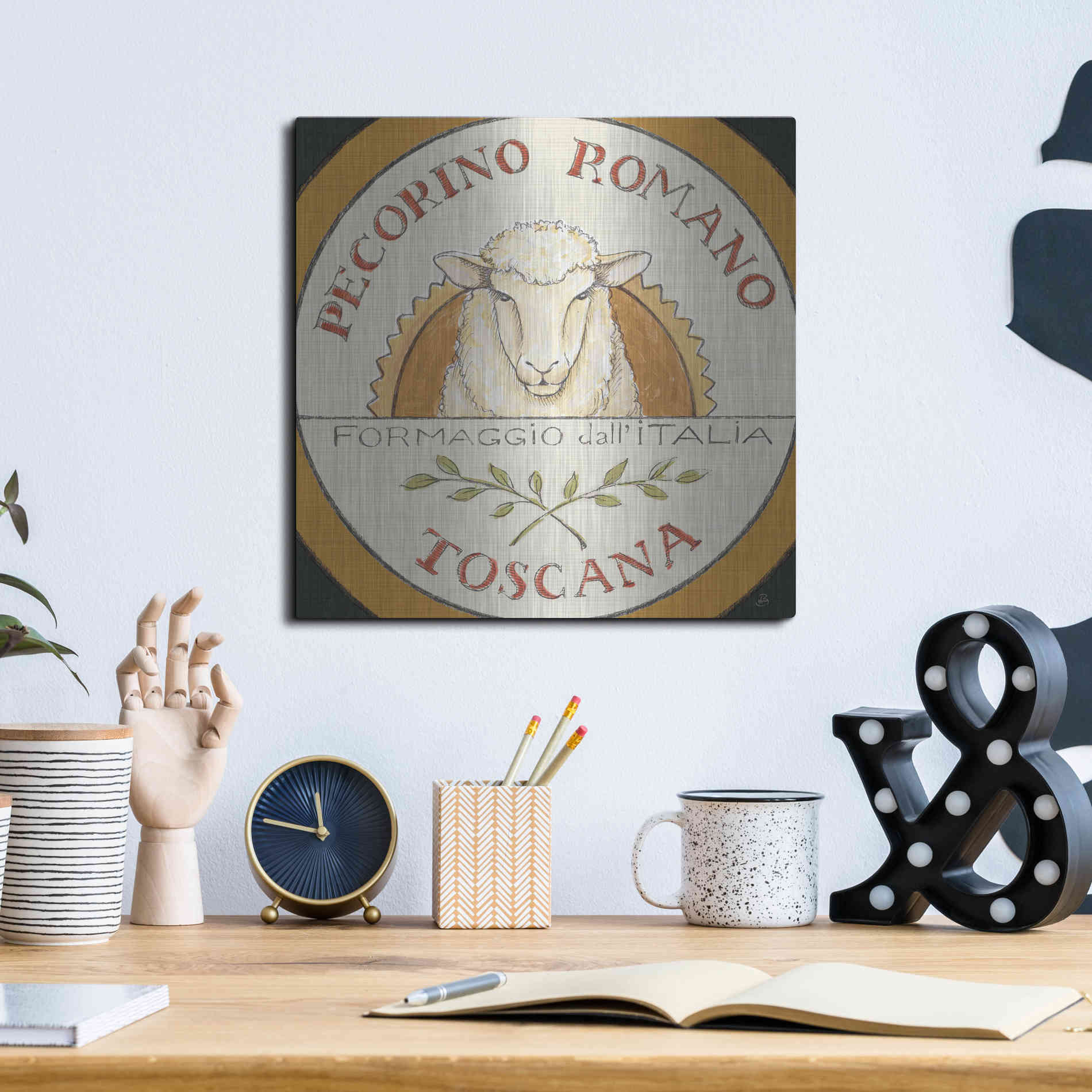 Luxe Metal Art 'Tuscan Flavor VII' by Daphne Brissonnet, Metal Wall Art,12x12