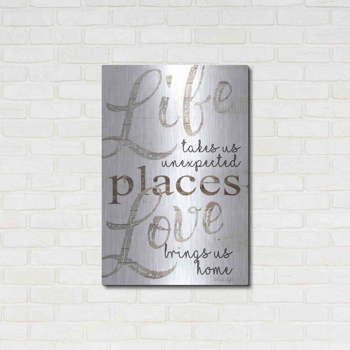 Luxe Metal Art 'Life and Love' by Cindy Jacobs, Metal Wall Art,24x36