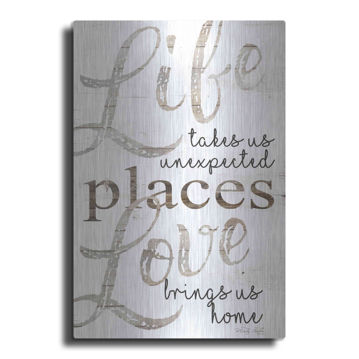 Luxe Metal Art 'Life and Love' by Cindy Jacobs, Metal Wall Art