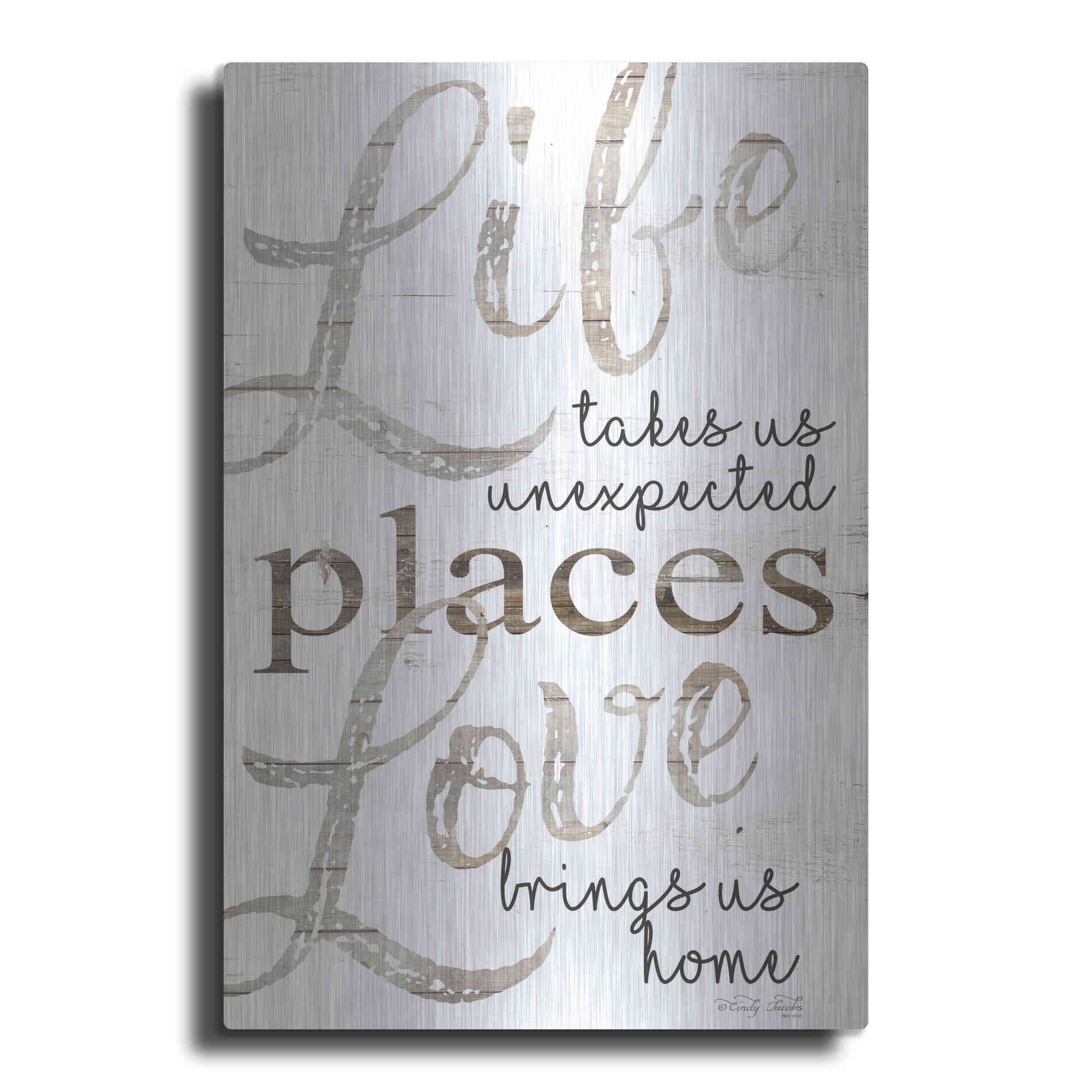 Luxe Metal Art 'Life and Love' by Cindy Jacobs, Metal Wall Art