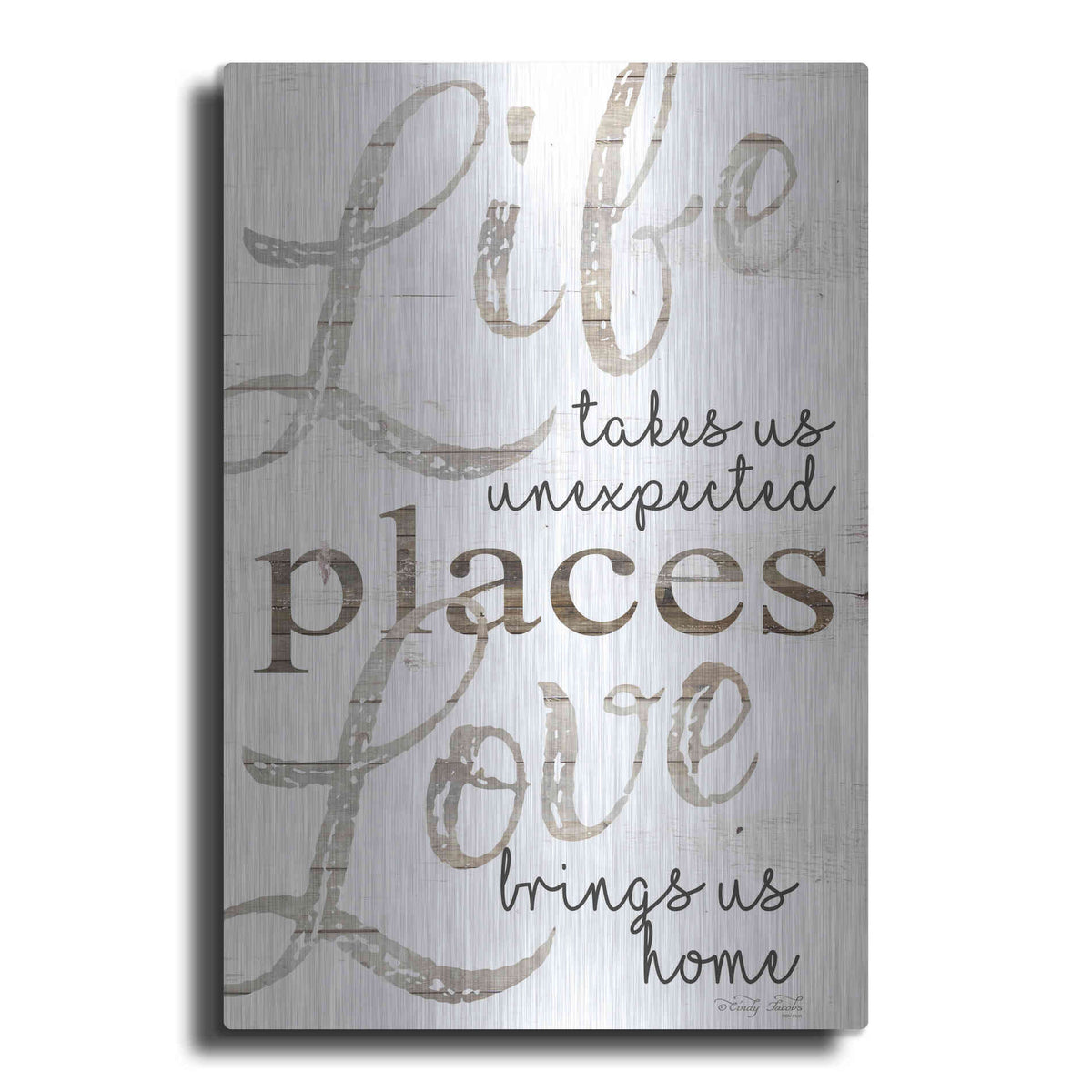 Luxe Metal Art 'Life and Love' by Cindy Jacobs, Metal Wall Art