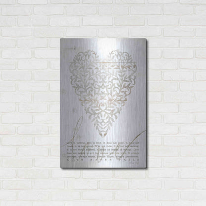 Luxe Metal Art 'Love Never Fails with Heart' by Cindy Jacobs, Metal Wall Art,24x36