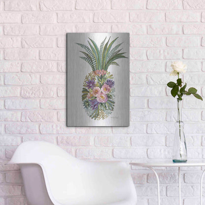 Luxe Metal Art 'Succulent Pineapple' by Cindy Jacobs, Metal Wall Art,16x24