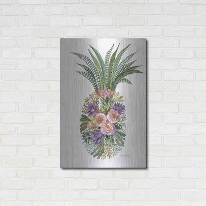 Luxe Metal Art 'Succulent Pineapple' by Cindy Jacobs, Metal Wall Art,24x36