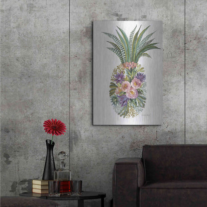 Luxe Metal Art 'Succulent Pineapple' by Cindy Jacobs, Metal Wall Art,24x36