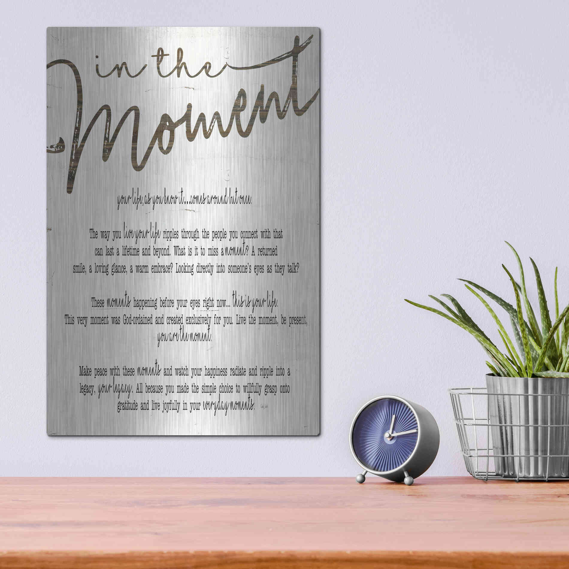 Luxe Metal Art 'In The Moment' by Cindy Jacobs, Metal Wall Art,12x16