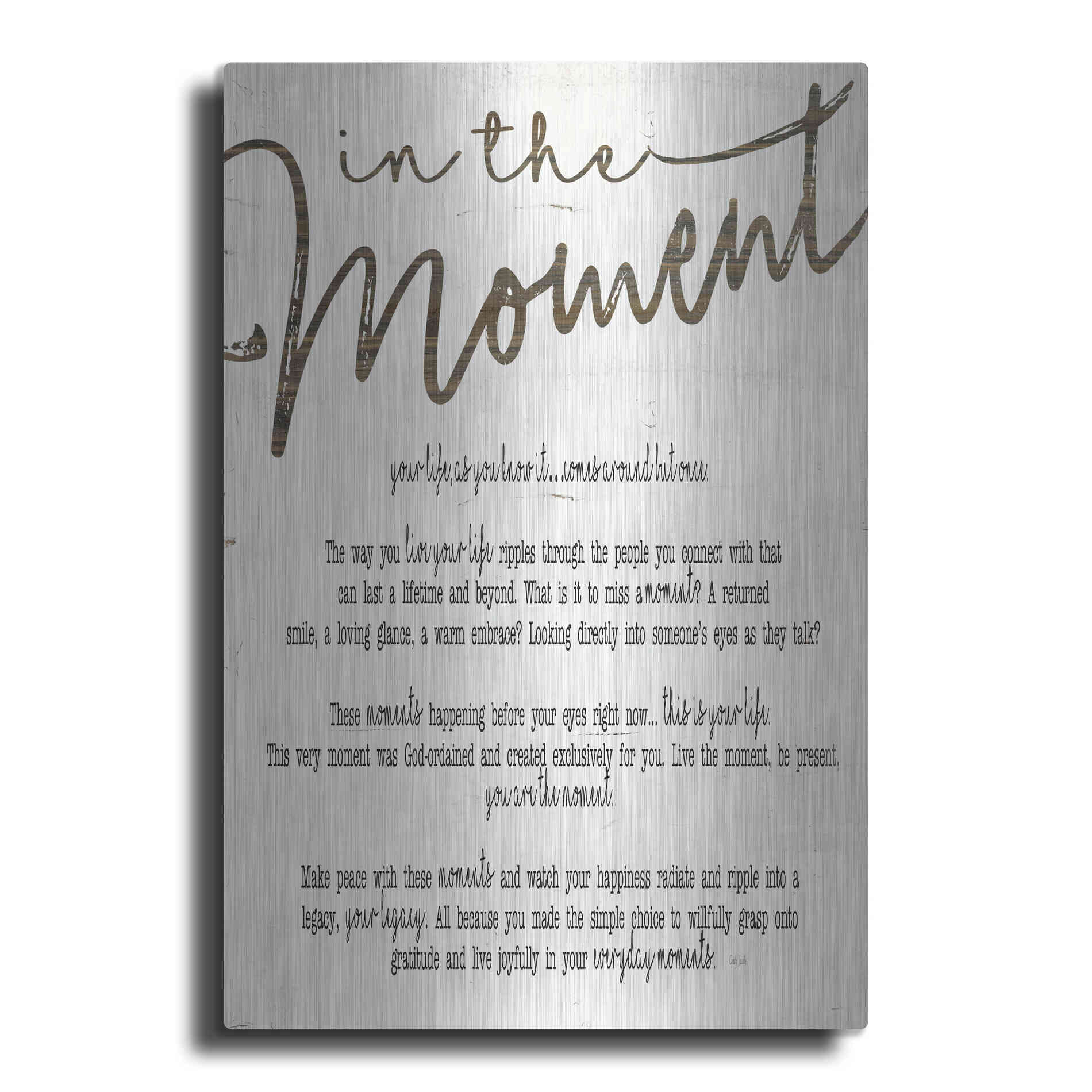 Luxe Metal Art 'In The Moment' by Cindy Jacobs, Metal Wall Art