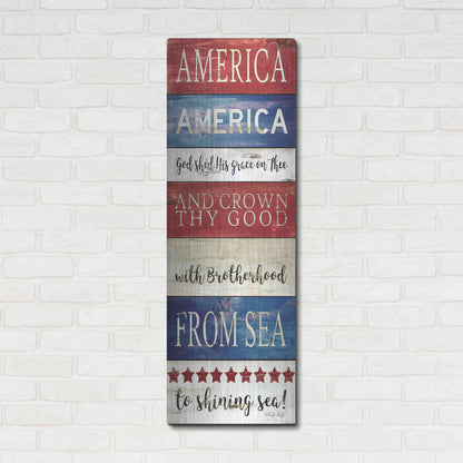 Luxe Metal Art 'America God Shed His Grace on Thee' by Cindy Jacobs, Metal Wall Art,16x48