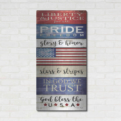 Luxe Metal Art 'God Bless the USA' by Cindy Jacobs, Metal Wall Art,24x48