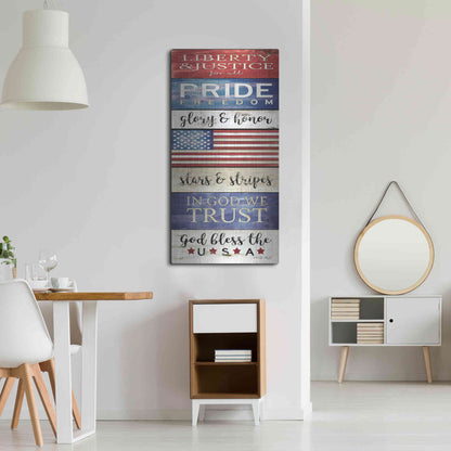 Luxe Metal Art 'God Bless the USA' by Cindy Jacobs, Metal Wall Art,24x48