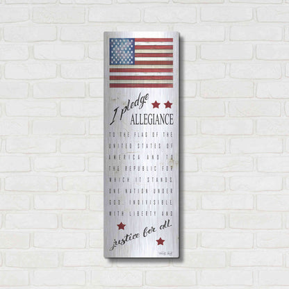 Luxe Metal Art 'I Pledge Allegiance' by Cindy Jacobs, Metal Wall Art,12x36
