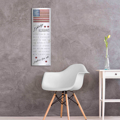 Luxe Metal Art 'I Pledge Allegiance' by Cindy Jacobs, Metal Wall Art,12x36