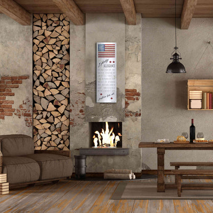Luxe Metal Art 'I Pledge Allegiance' by Cindy Jacobs, Metal Wall Art,16x48