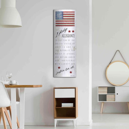 Luxe Metal Art 'I Pledge Allegiance' by Cindy Jacobs, Metal Wall Art,16x48