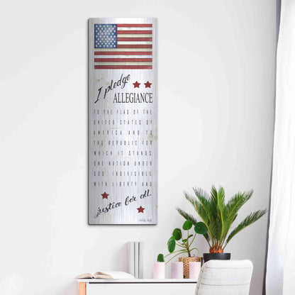 Luxe Metal Art 'I Pledge Allegiance' by Cindy Jacobs, Metal Wall Art,16x48