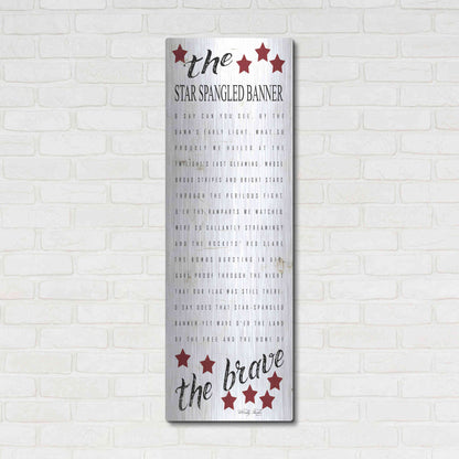 Luxe Metal Art 'The Star Spangled Banner' by Cindy Jacobs, Metal Wall Art,16x48