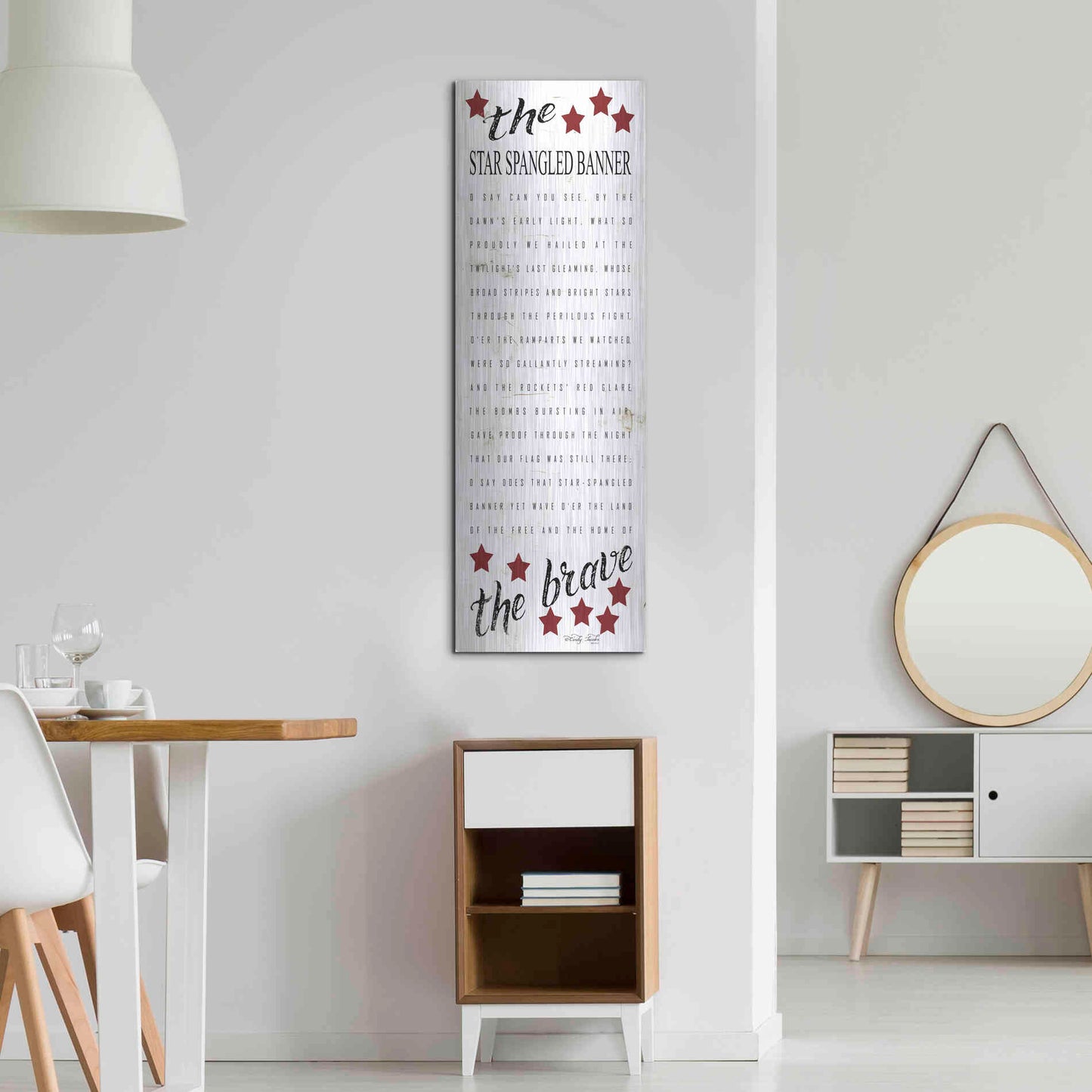 Luxe Metal Art 'The Star Spangled Banner' by Cindy Jacobs, Metal Wall Art,16x48