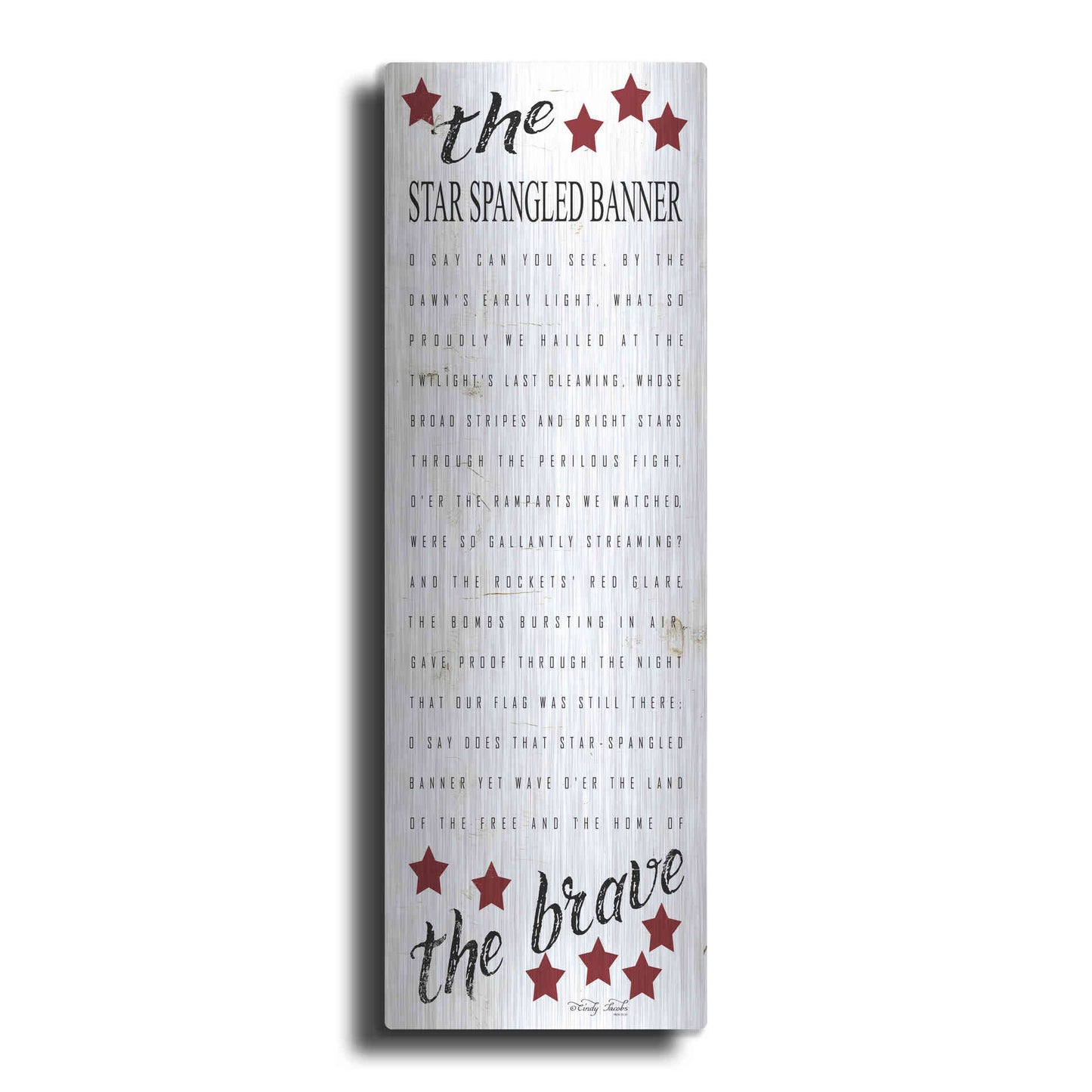 Luxe Metal Art 'The Star Spangled Banner' by Cindy Jacobs, Metal Wall Art