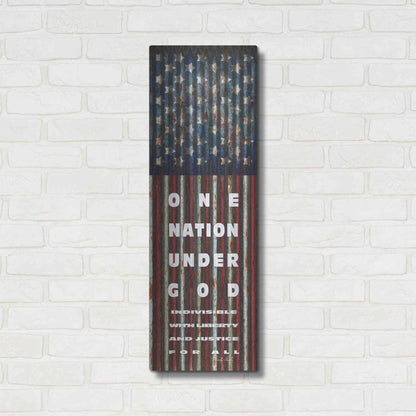 Luxe Metal Art 'One Nation Under God' by Cindy Jacobs, Metal Wall Art,12x36