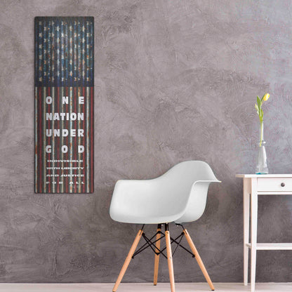 Luxe Metal Art 'One Nation Under God' by Cindy Jacobs, Metal Wall Art,16x48