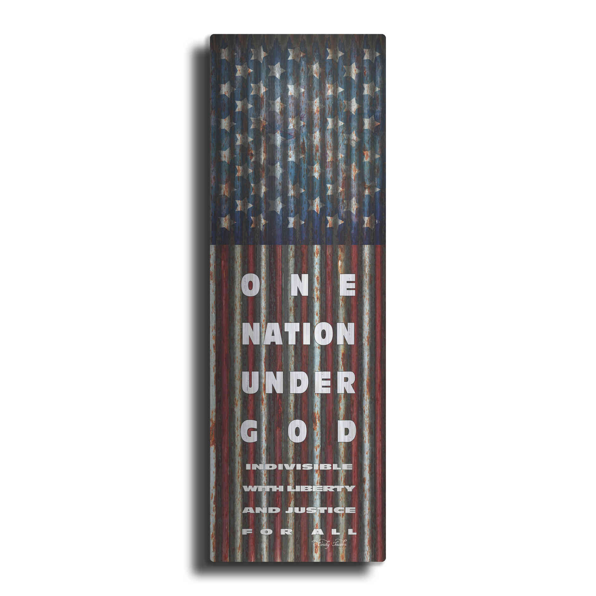 Luxe Metal Art 'One Nation Under God' by Cindy Jacobs, Metal Wall Art