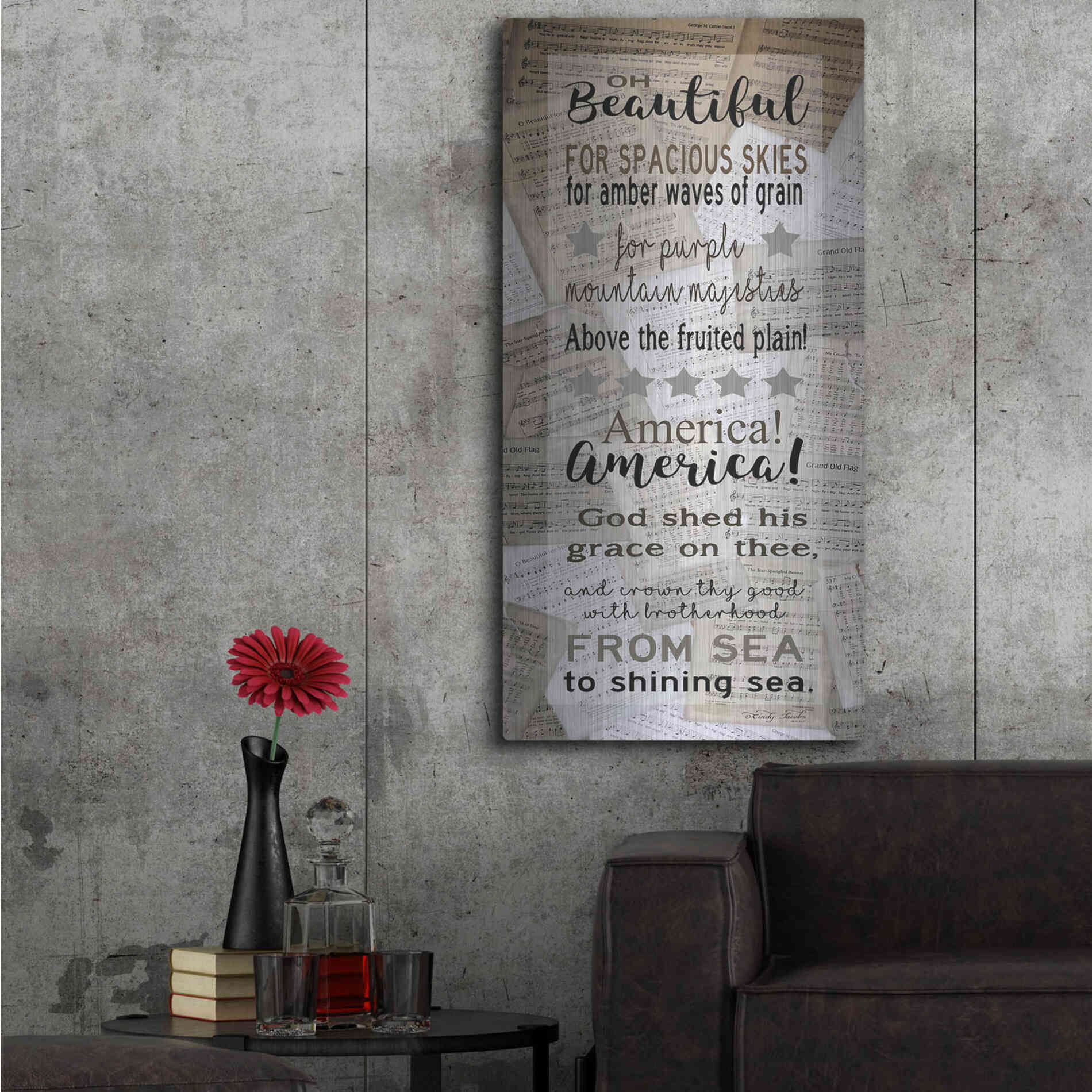 Luxe Metal Art 'Oh Beautiful' by Cindy Jacobs, Metal Wall Art,24x48