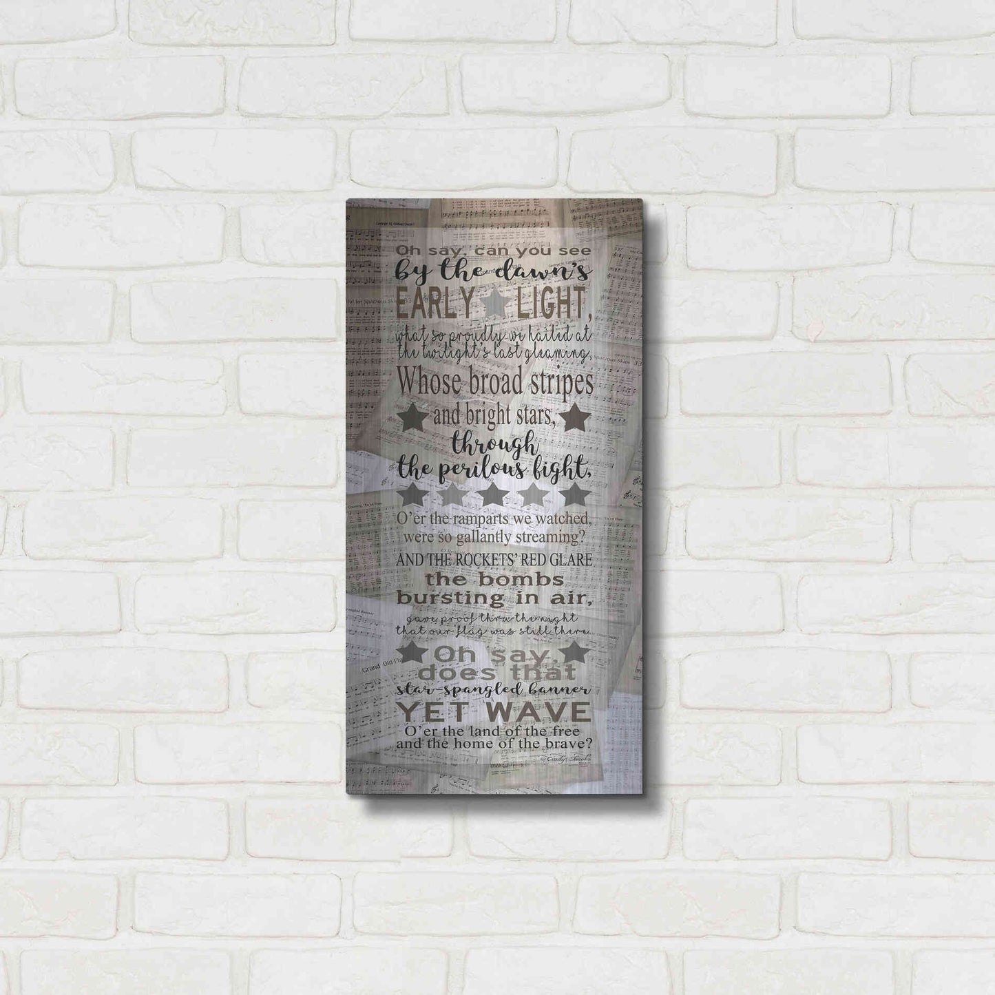 Luxe Metal Art 'Oh Say Can You See' by Cindy Jacobs, Metal Wall Art,12x24