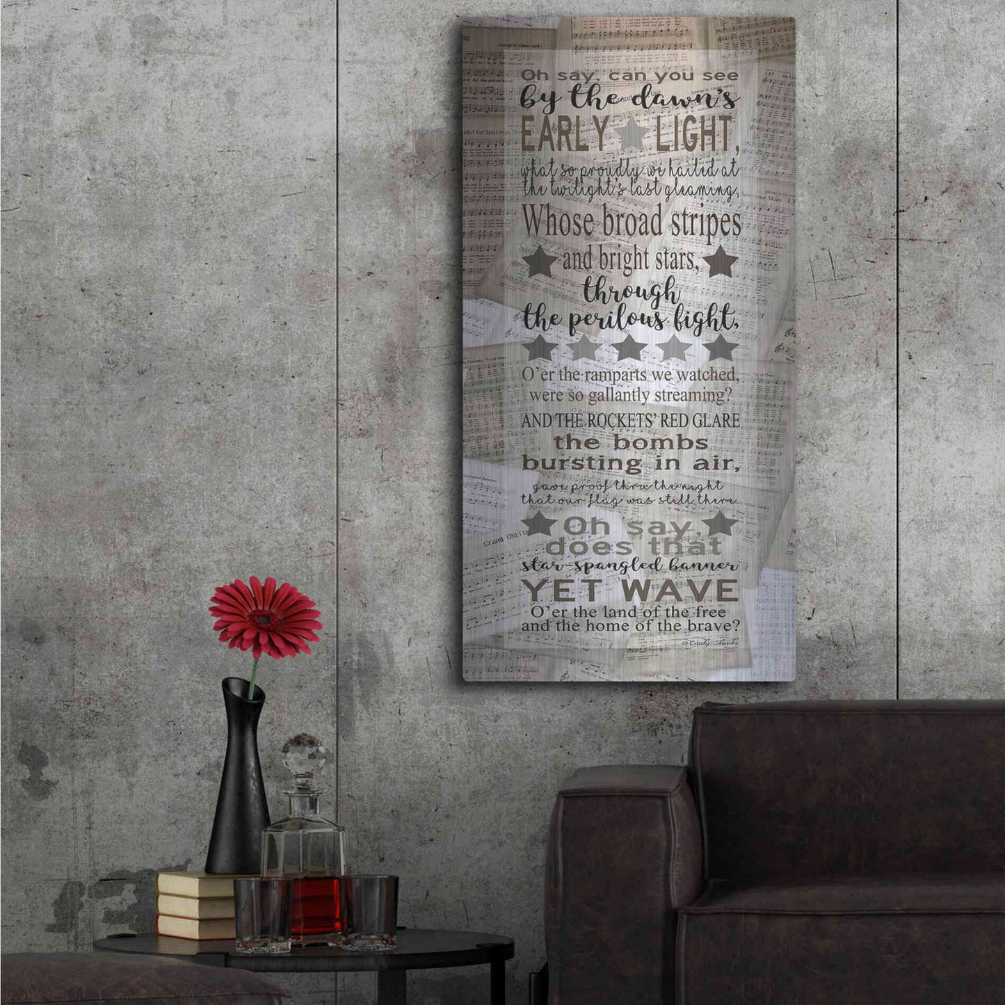 Luxe Metal Art 'Oh Say Can You See' by Cindy Jacobs, Metal Wall Art,24x48
