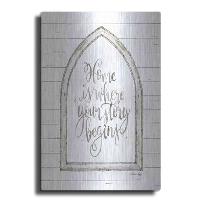 Luxe Metal Art 'Home is Where Your Story Begins Arch' by Cindy Jacobs, Metal Wall Art