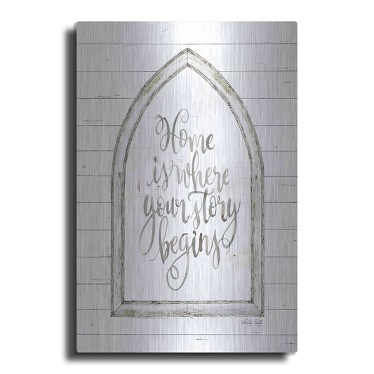 Luxe Metal Art 'Home is Where Your Story Begins Arch' by Cindy Jacobs, Metal Wall Art