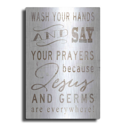 Luxe Metal Art 'Wash Your Hands' by Cindy Jacobs, Metal Wall Art
