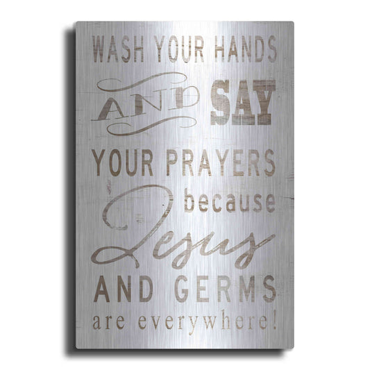 Luxe Metal Art 'Wash Your Hands' by Cindy Jacobs, Metal Wall Art