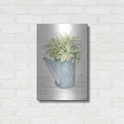 Luxe Metal Art 'Galvanized Watering Can' by Cindy Jacobs, Metal Wall Art,16x24