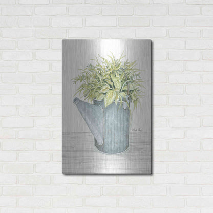 Luxe Metal Art 'Galvanized Watering Can' by Cindy Jacobs, Metal Wall Art,24x36