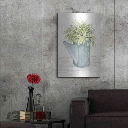 Luxe Metal Art 'Galvanized Watering Can' by Cindy Jacobs, Metal Wall Art,24x36