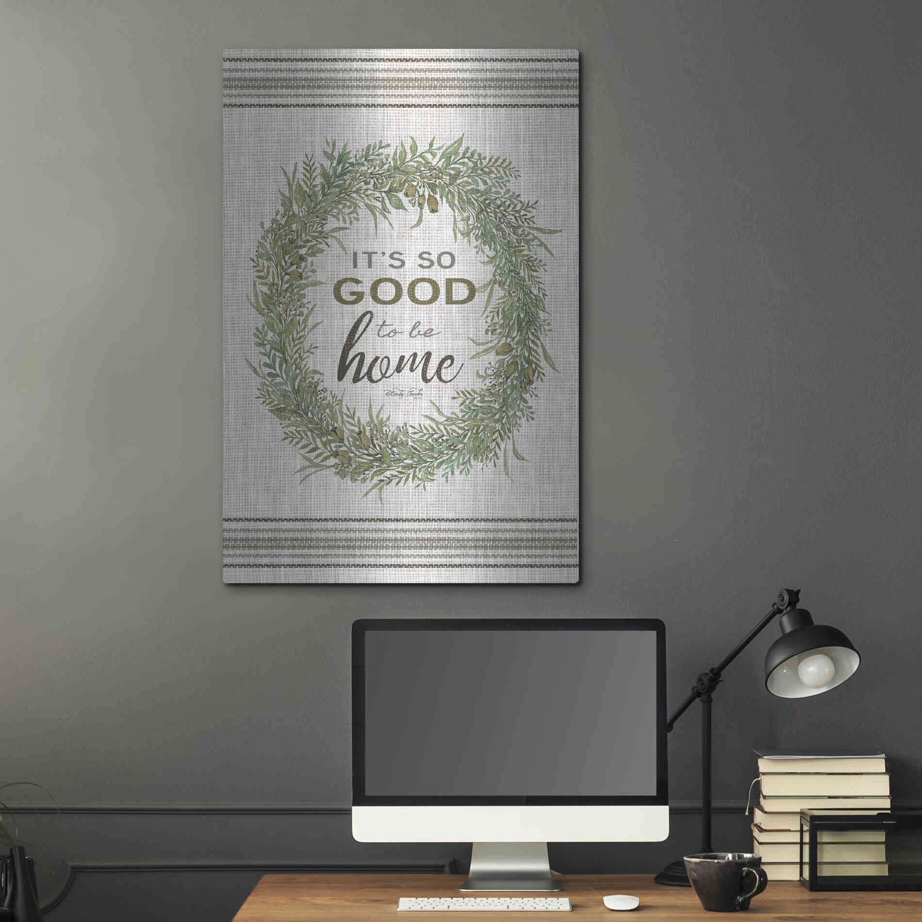 Luxe Metal Art 'It's So Good Wreath' by Cindy Jacobs, Metal Wall Art,24x36