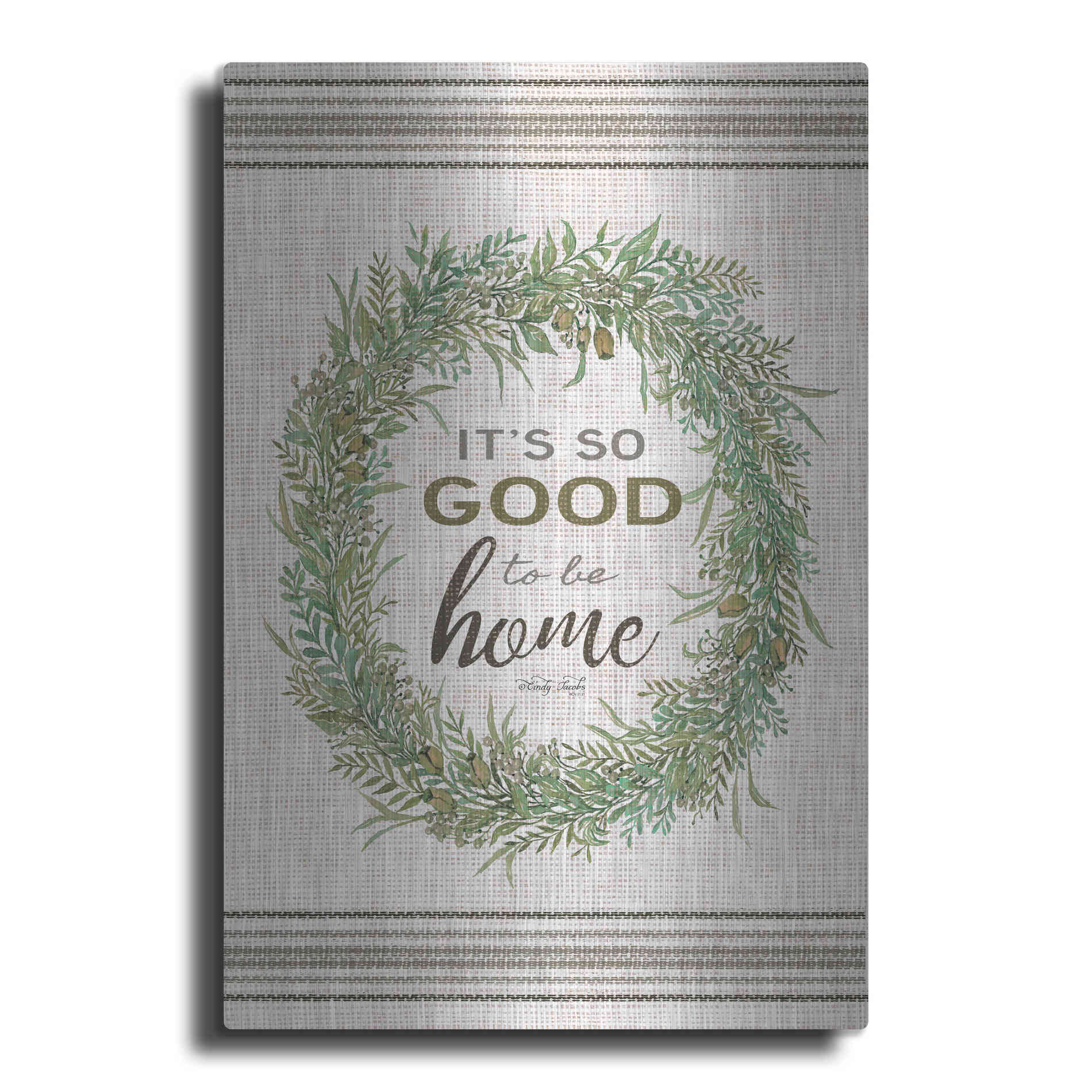 Luxe Metal Art 'It's So Good Wreath' by Cindy Jacobs, Metal Wall Art